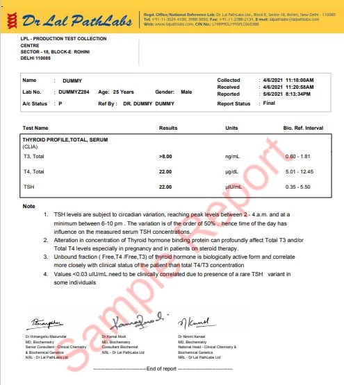thyroid test, thyroid profile test, thyroid test result